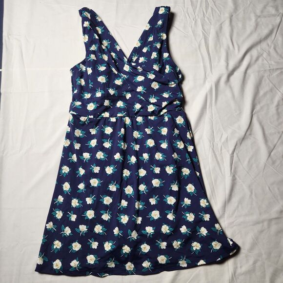 Lands' End Other - NWT Lands End Womens 10 Draper James Floral One Piece Swim Dress Blue White